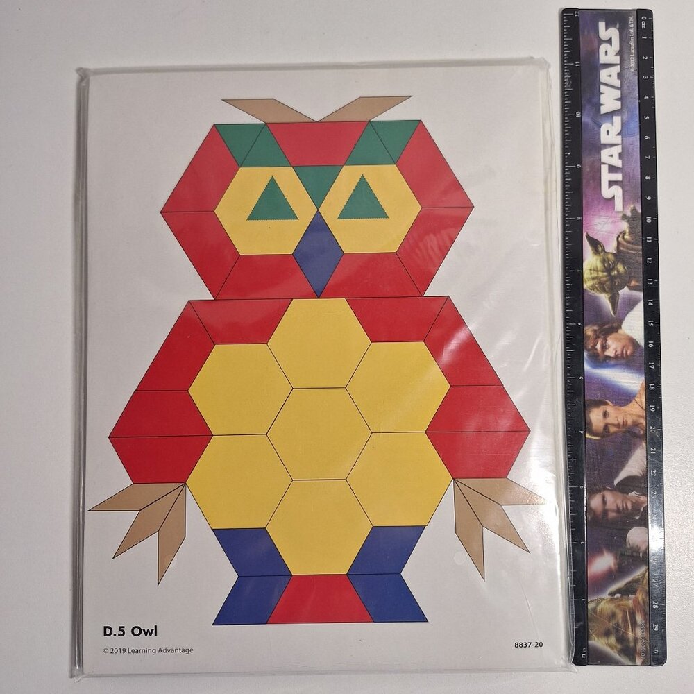 Pattern Block Activity Set Pre-K-Grade 3 20 Cards Shapes Learning Advantage - Picture 3 of 7